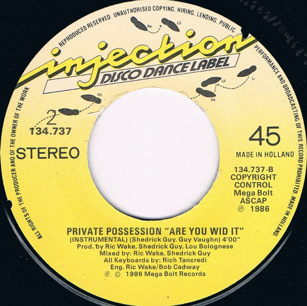 Private Possession Featuring Hunter Hayes : Are You Wid It (7", Single)
