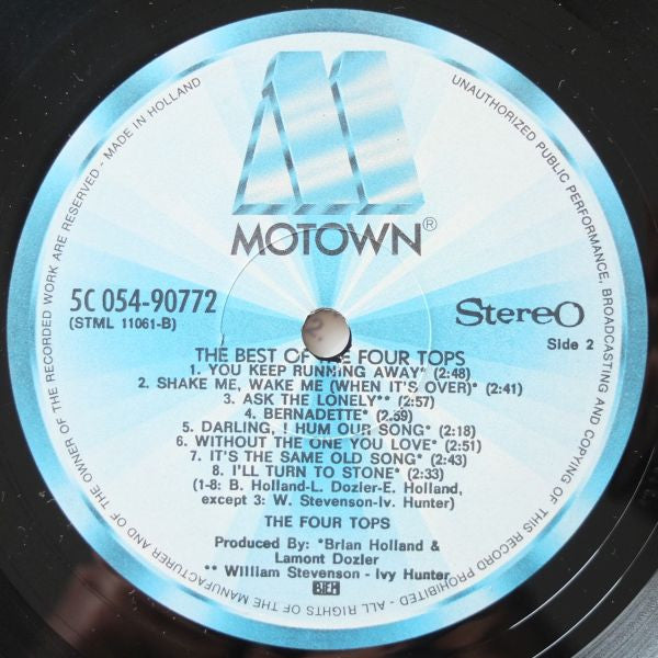 Four Tops : The Best Of The Four Tops (LP, Comp, RE)