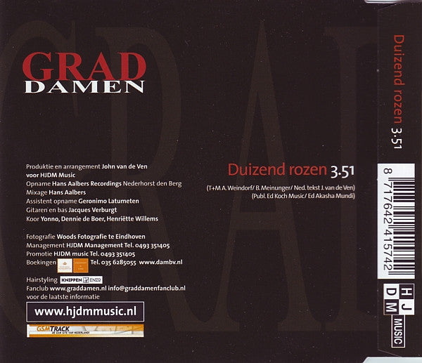 Grad Damen : Duizend Rozen (CD, Single)