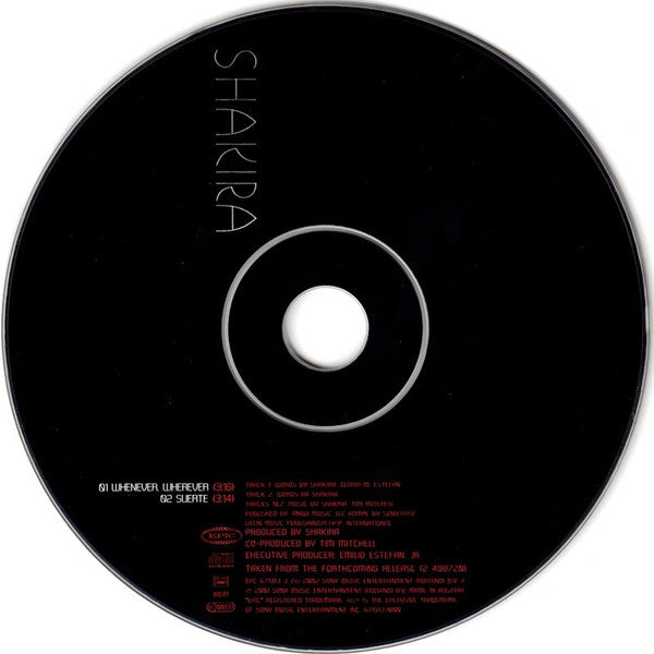 Shakira : Whenever, Wherever (CD, Single, Car)
