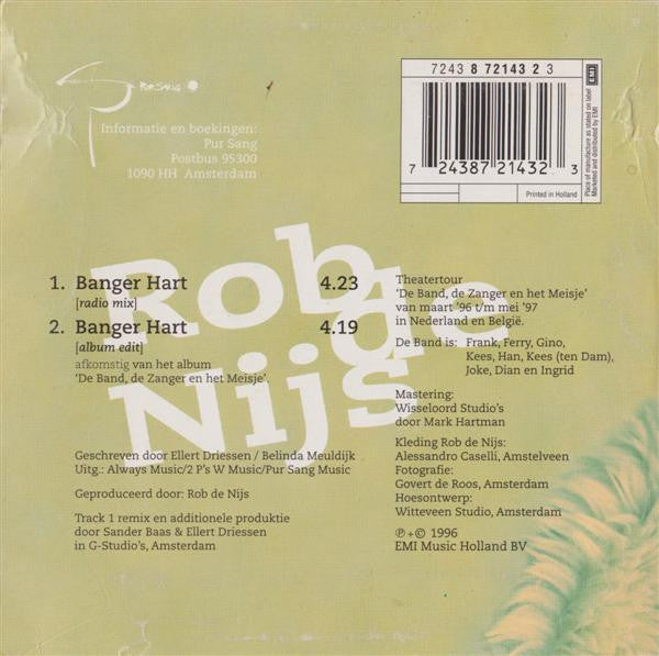 Rob de Nijs : [2x] Banger Hart (CD, Single)