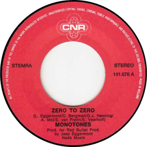 The Monotones (2) : Zero To Zero (7", Single)