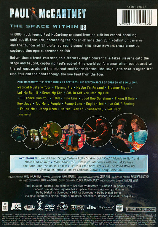 Paul McCartney : The Space Within US (DVD-V, Copy Prot., Multichannel, PAL, DTS)