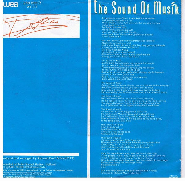 Falco : The Sound Of Musik (7", Single)