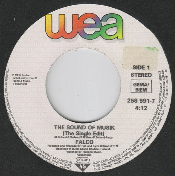Falco : The Sound Of Musik (7", Single)