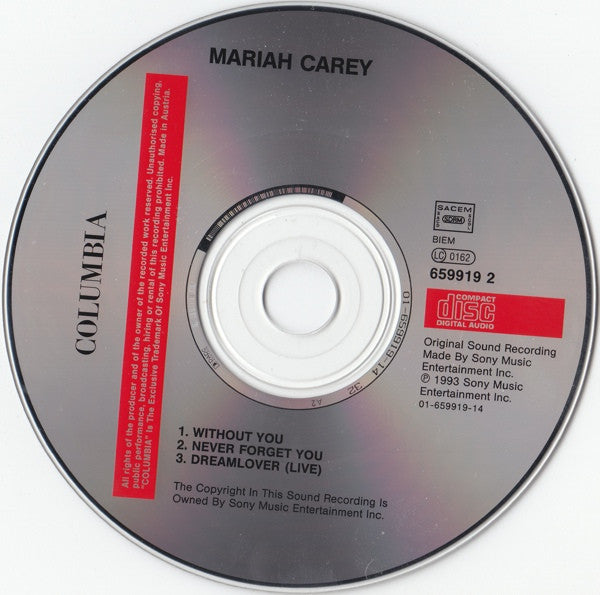 Mariah Carey : Without You (CD, Maxi)
