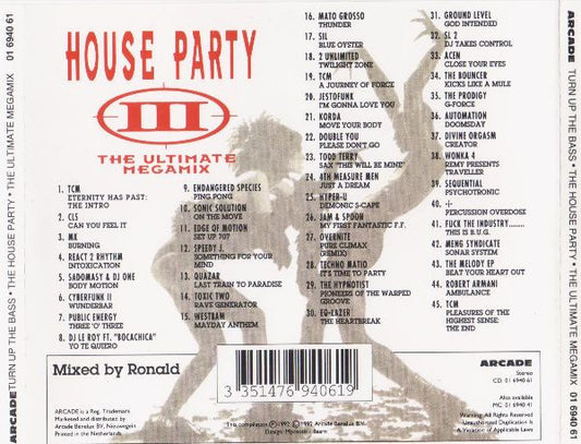 Various : House Party III (The Ultimate Megamix) (CD, Mixed)