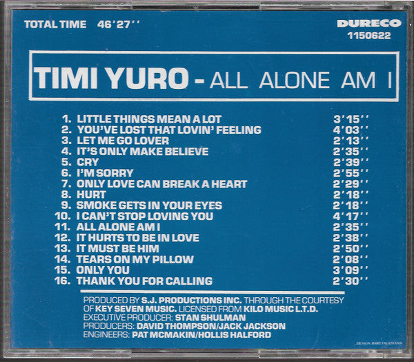 Timi Yuro : All Alone Am I (CD, RE)