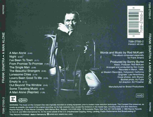 Frank Sinatra : A Man Alone (The Words & Music Of McKuen) (CD, Album, RE)