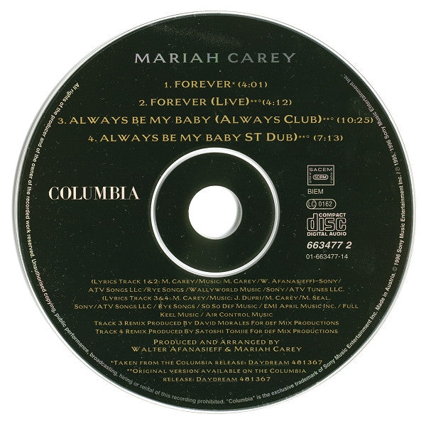 Mariah Carey : Forever (CD, Maxi)