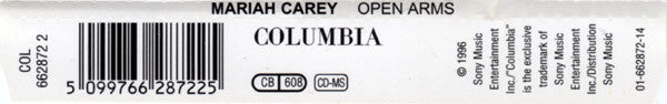 Mariah Carey : Open Arms (CD, Maxi)