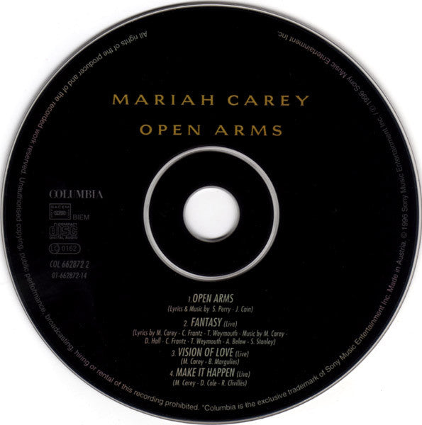 Mariah Carey : Open Arms (CD, Maxi)