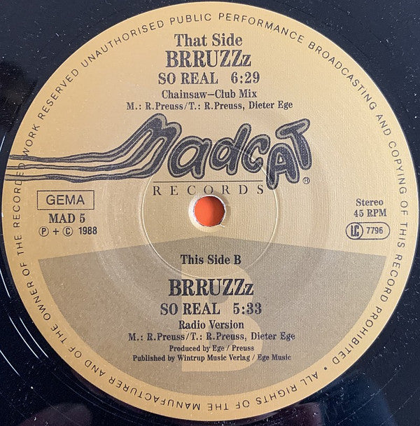 Brruzzz : So Real (12", Maxi)