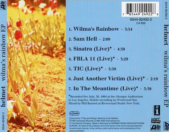 Helmet (2) : Wilma's Rainbow EP (CD, EP)