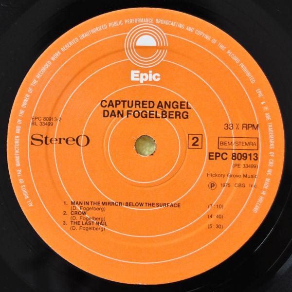 Dan Fogelberg : Captured Angel (LP, Album, RP, Gat)