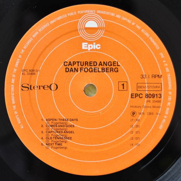 Dan Fogelberg : Captured Angel (LP, Album, RP, Gat)