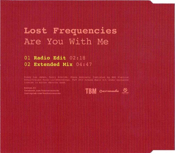 Lost Frequencies : Are You With Me (CD, Single)