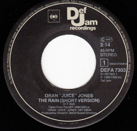 Oran "Juice" Jones* : The Rain (7", Single)