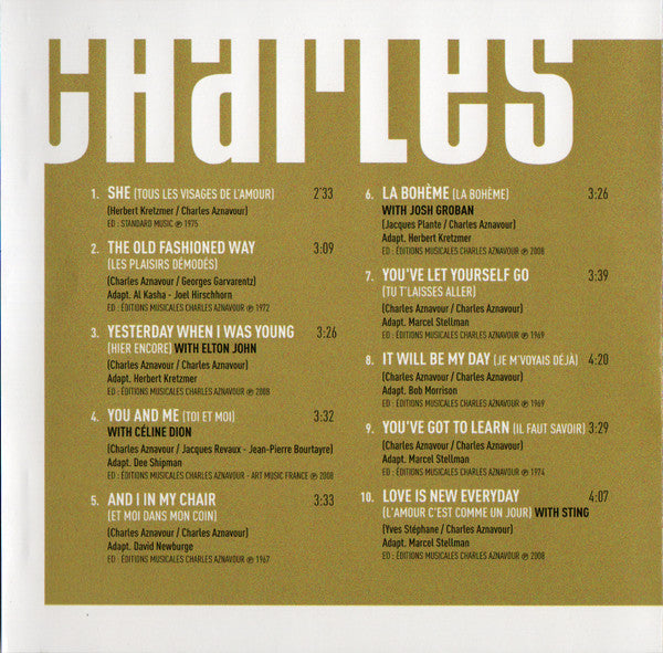 Charles Aznavour : Sings In English | Greatest Hits (CD, Comp)