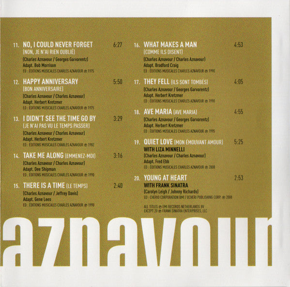 Charles Aznavour : Sings In English | Greatest Hits (CD, Comp)