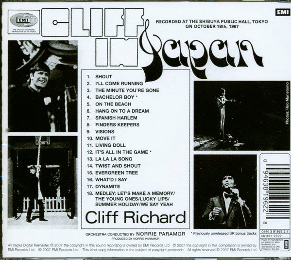 Cliff Richard : Cliff In Japan (CD, Album, RE, RM)