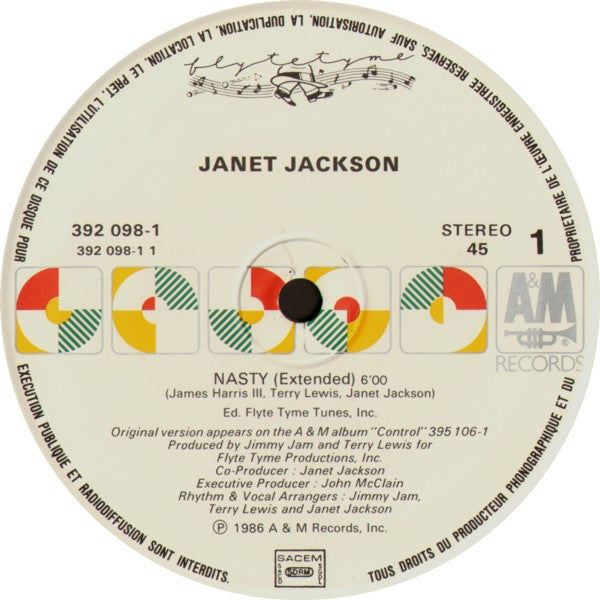 Janet Jackson : Nasty (12", Maxi)