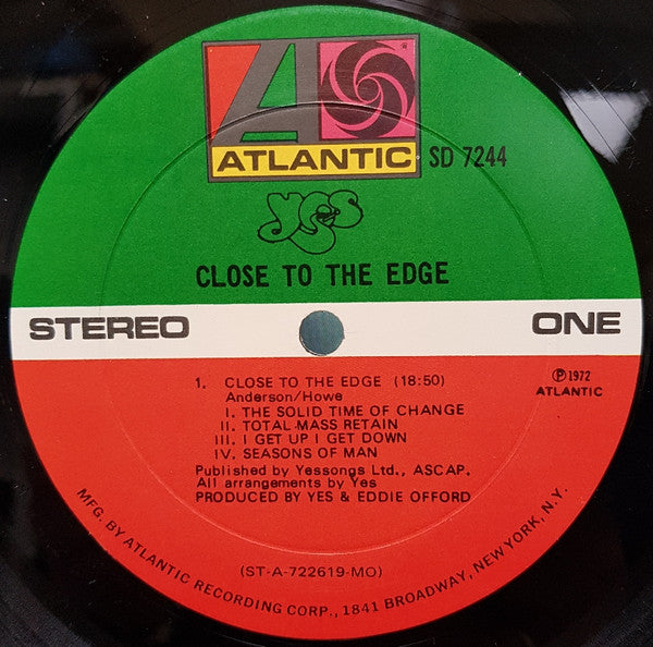 Yes : Close To The Edge (LP, Album, RP, Mon)