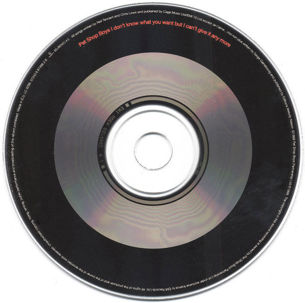 Pet Shop Boys : I Don't Know What You Want But I Can't Give It Any More (CD, Maxi)