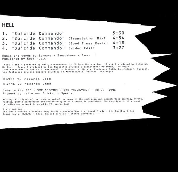 Hell : Suicide Commando (CD, Single)
