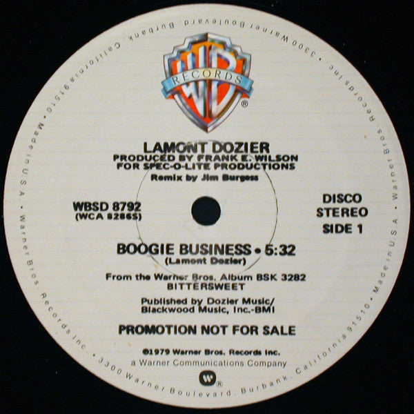 Lamont Dozier : Boogie Business (12")