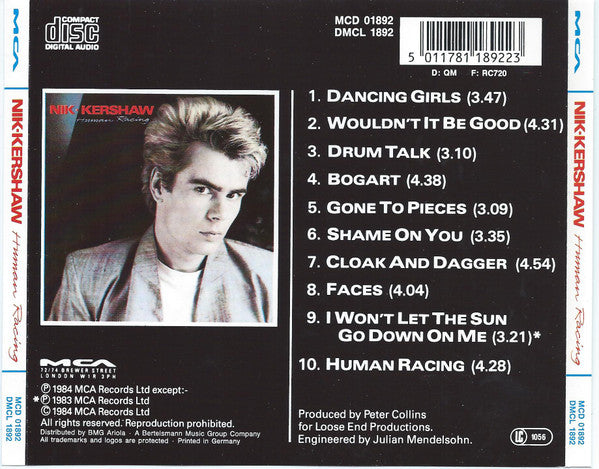 Nik Kershaw : Human Racing (CD, Album)