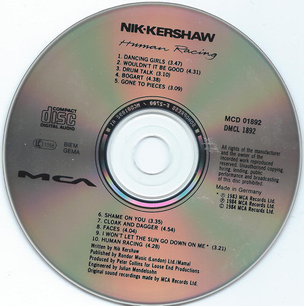 Nik Kershaw : Human Racing (CD, Album)