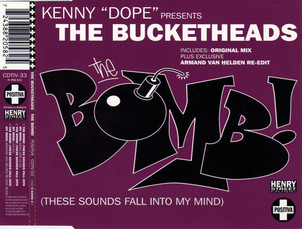 Kenny "Dope" Gonzalez Presents The Bucketheads : The Bomb! (These Sounds Fall Into My Mind) (CD, Single)