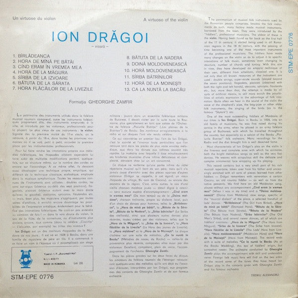 Ion Drăgoi : Un Virtuose Du Violin / A Virtuoso Of The Violin (LP, Album)