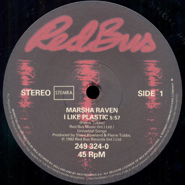 Marsha Raven : I Like Plastic (12", Maxi)
