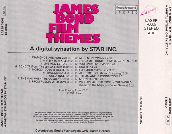 Star Inc. : James Bond Film Themes - A Digital Synsation By Star Inc. (CD, Album)