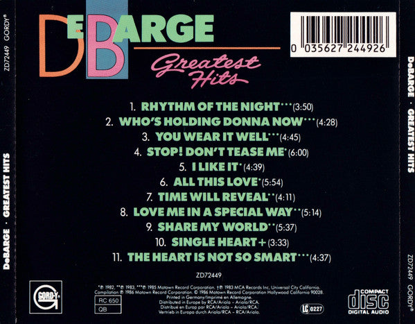 DeBarge : Greatest Hits (CD, Comp, DEN)