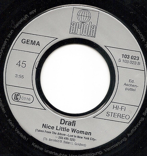 Drafi Deutscher : Angie / Nice Little Woman (7", Single)