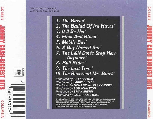 Johnny Cash : Biggest Hits (CD, Comp)