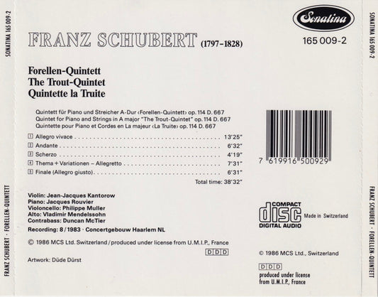 Franz Schubert : Forellen-Quintett • The Trout Quintet • Quintette La Truite (CD)