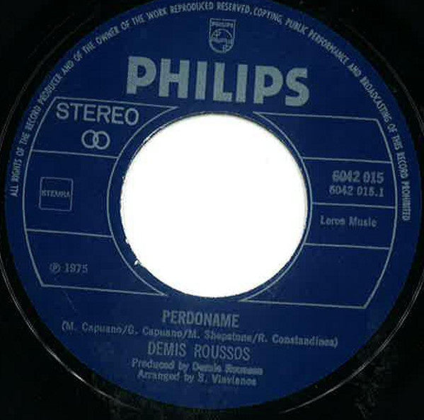 Demis Roussos : Perdoname / From Souvenirs To Souvenirs (7", Single)