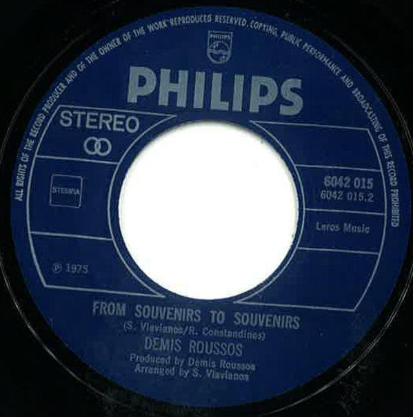 Demis Roussos : Perdoname / From Souvenirs To Souvenirs (7", Single)
