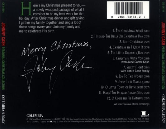 Johnny Cash : Personal Christmas Collection (CD, Comp)