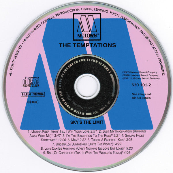 The Temptations : Sky's The Limit (CD, Album, RE)