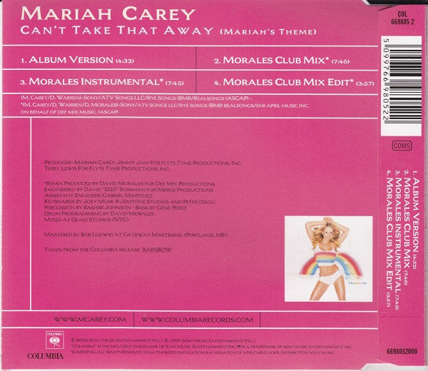 Mariah Carey : Can't Take That Away (Mariah's Theme) (CD, Maxi)