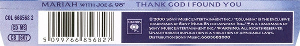 Mariah Carey With Joe & 98 Degrees : Thank God I Found You (CD, Maxi)