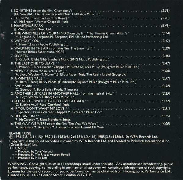 Elaine Paige : The Collection (CD, Comp)