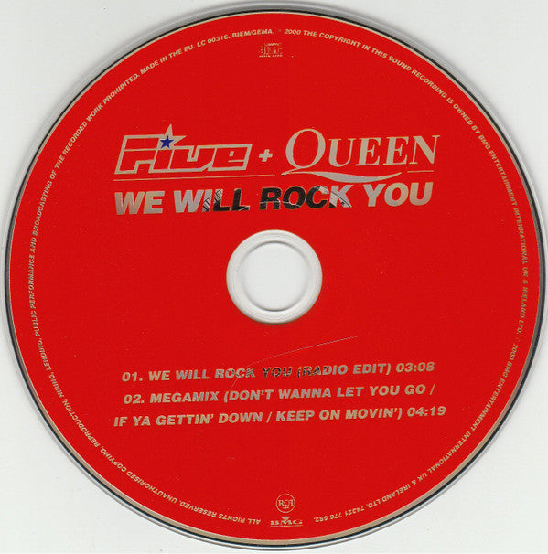 Five + Queen : We Will Rock You (CD, Single)
