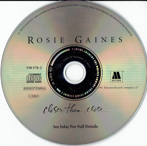 Rosie Gaines : Closer Than Close (CD, Album)