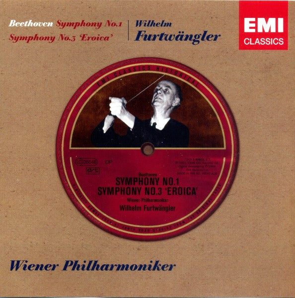 Ludwig van Beethoven - Wilhelm Furtwängler, Wiener Philharmoniker : Symphony No. 1 / Symphony No. 3 "Eroica"  (CD, Comp, Mono, RM)
